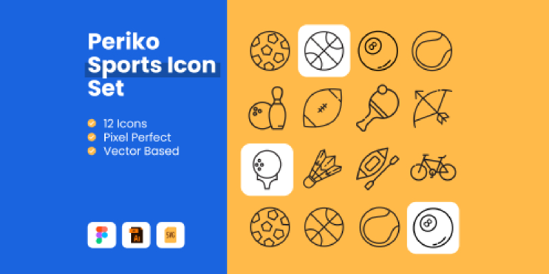 Periko- Sports Icon Set Figma Free Download