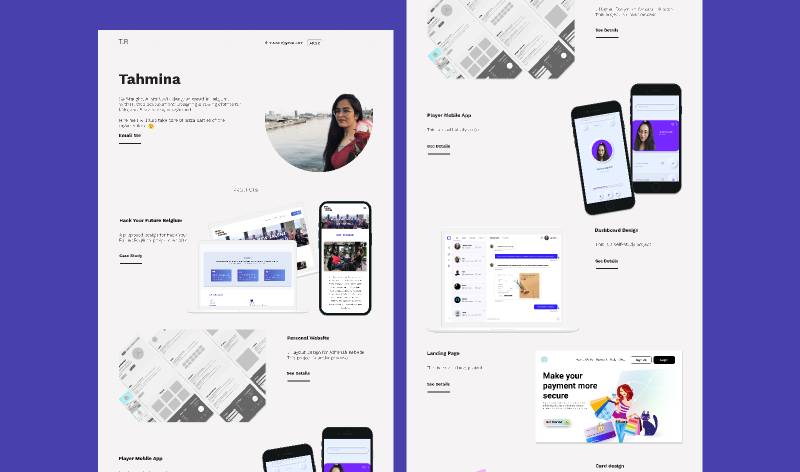 Personal Portfolio Home Page Figma Template