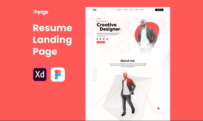 Personal Resume & Portfolio Landing Page Figma Template