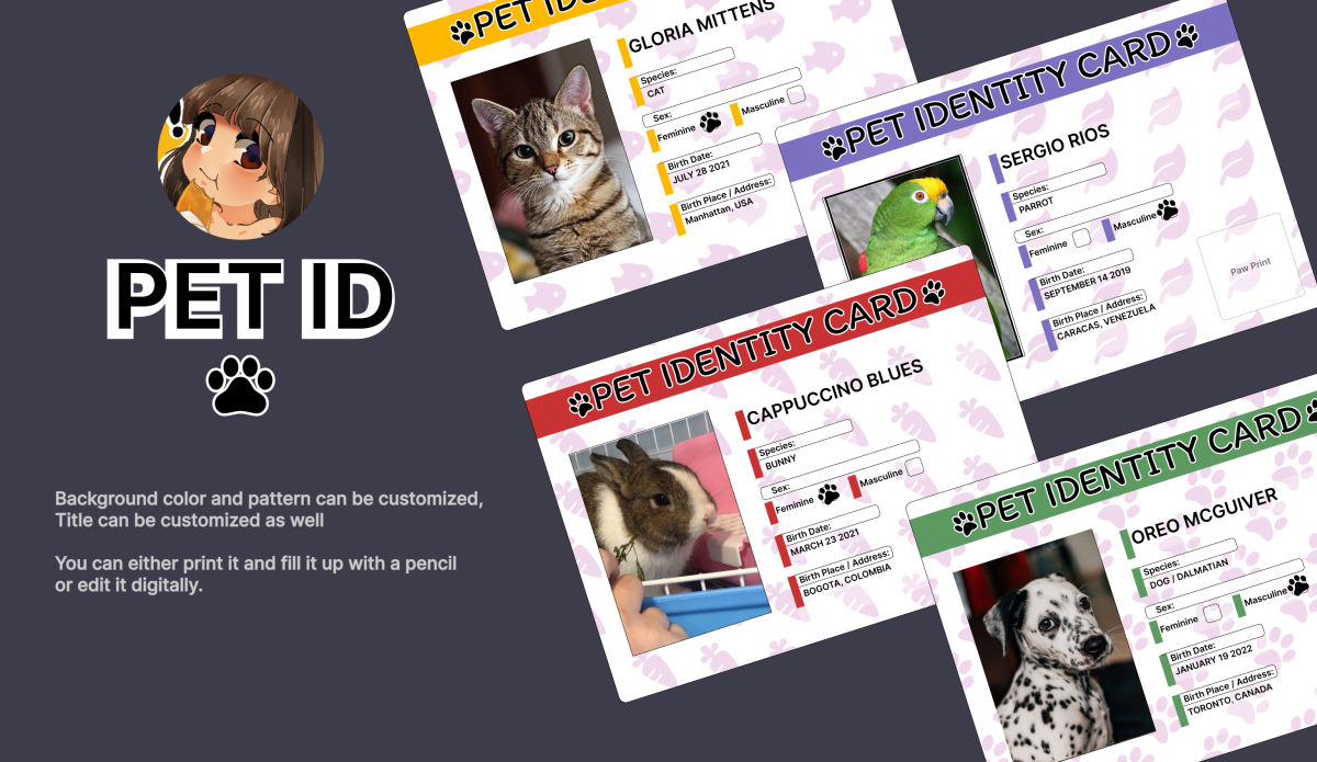 Pet ID Card Figma Template
