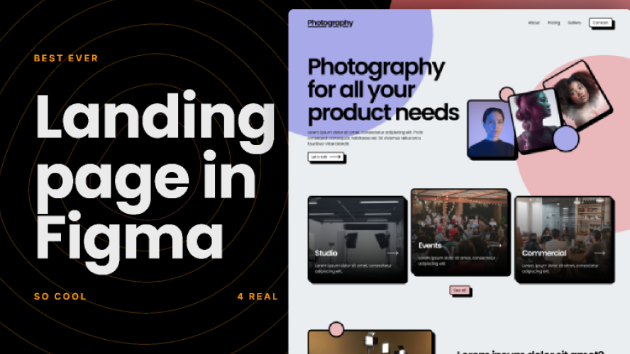Photography Landing page design Figma template