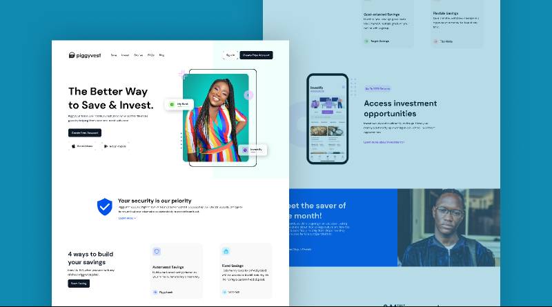 Piggy vest Landing page Figma Website Template