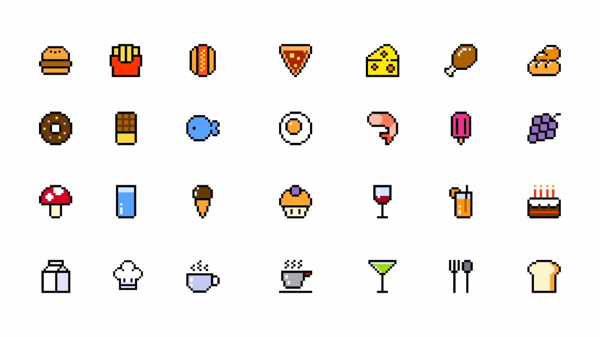 Pixel Food Icon Figma Template