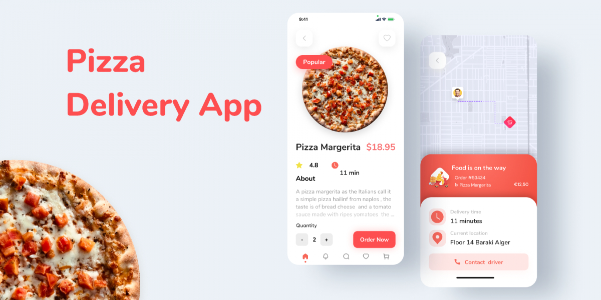 Pizza delivery app Figma free