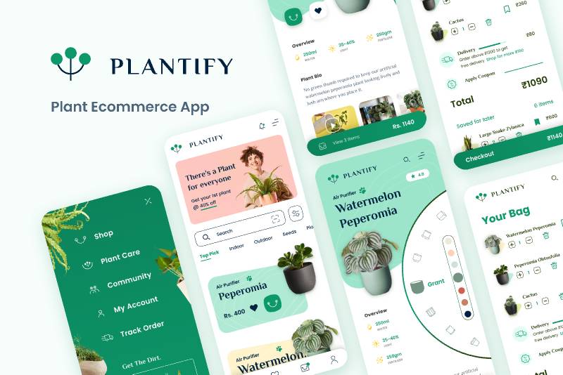 Plantify-Plant Ecommerce App figma