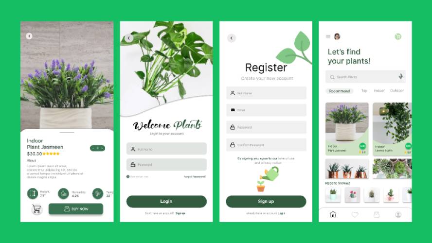 Plants fresher sale app figma template