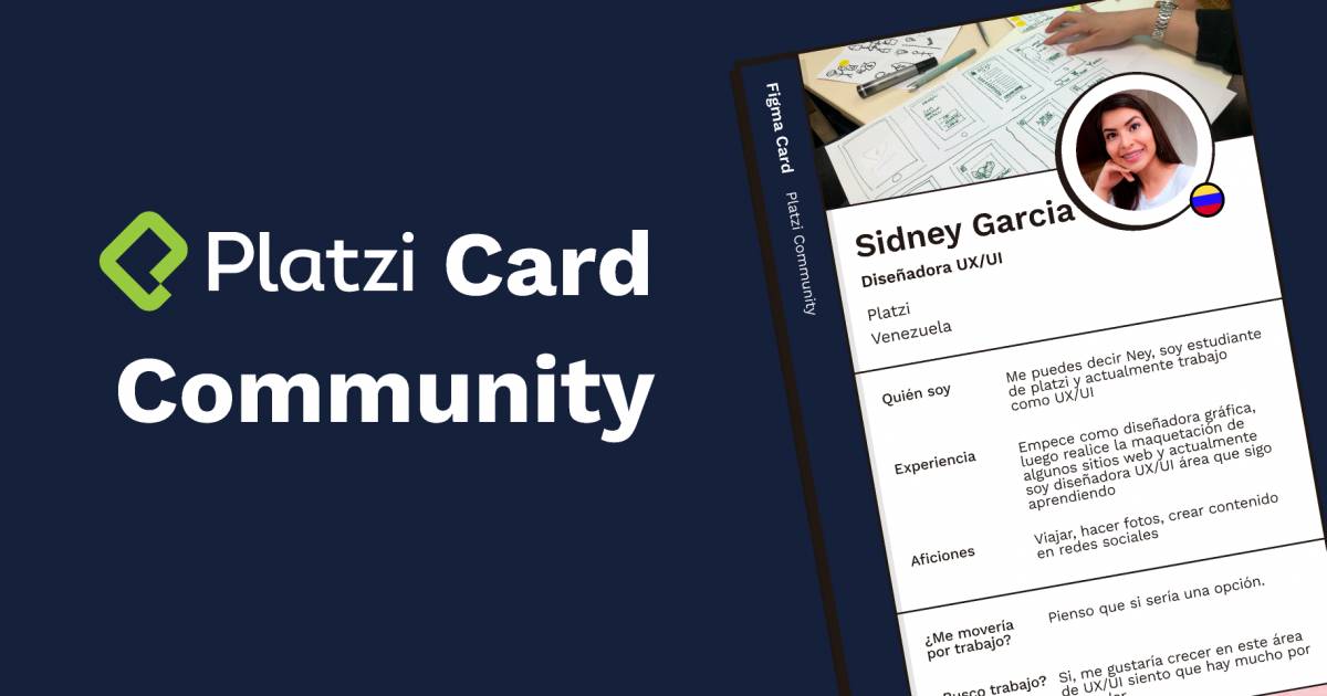 Platzi Card Community | Sidney Garcia Figma Design