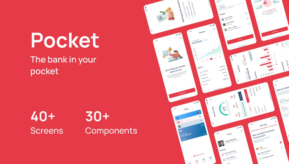Pocket UI Kit - Demo version Figma Template
