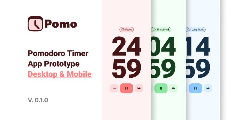 Pomo Pomodoro Timer App Prototype Figma Mobile Template