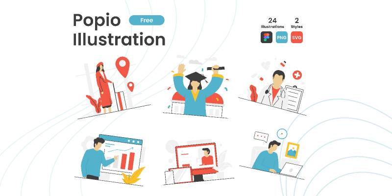 Popio Illustration Free Figma Ui Kit