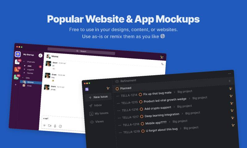 Popular Figma App & Website Mockups
