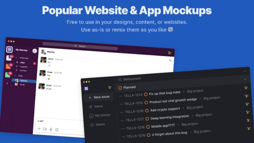 Popular Figma App & Website Mockups