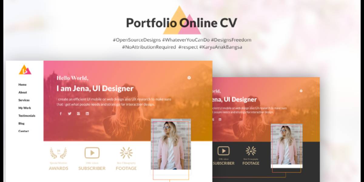 Portfolio Online CV Website Figma Free Download