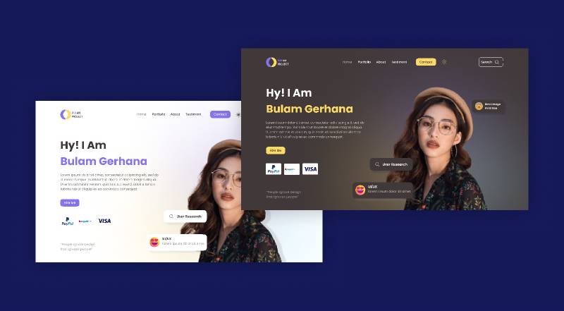 Portfolio web design (gradient version) figma template