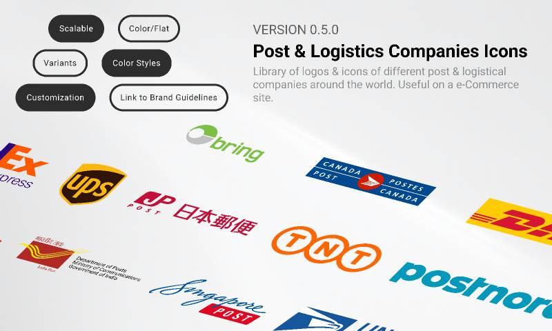 Post & Logistics Companies Icons Figma Ui Kit
