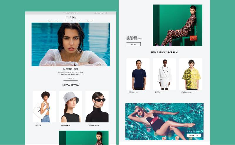 Prada landing page Figma Website Template