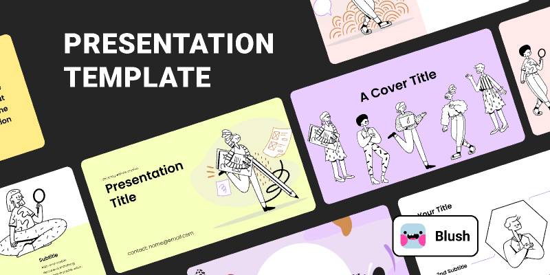 Presentation Template with Yuppies Illustrations figma