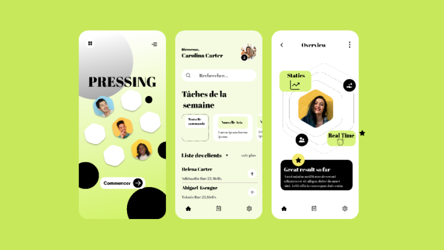Pressing Design App Figma Free Template