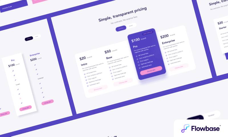 Pricing Components Figma Website Ui Kit