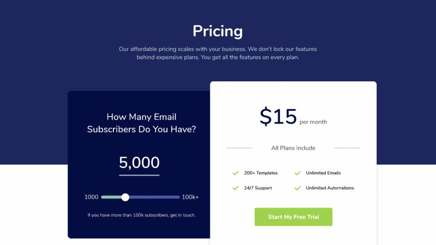 Pricing Page For Email Marketing Tool Figma Template