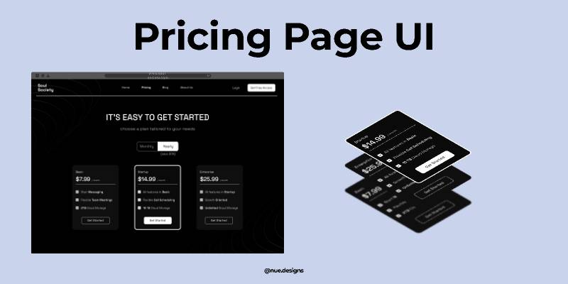 Pricing Page UI Concept Design Figma Ui Kit