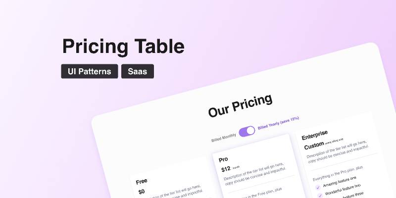 Pricing Table - Figma Material Template