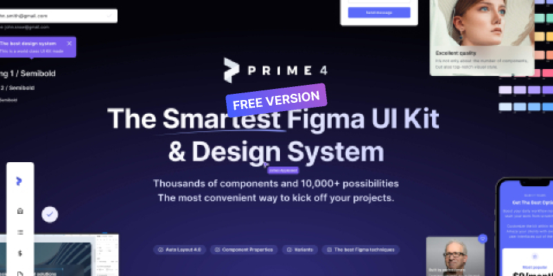Prime 4.0 - FREE Version of Design System Kit Figma Free download