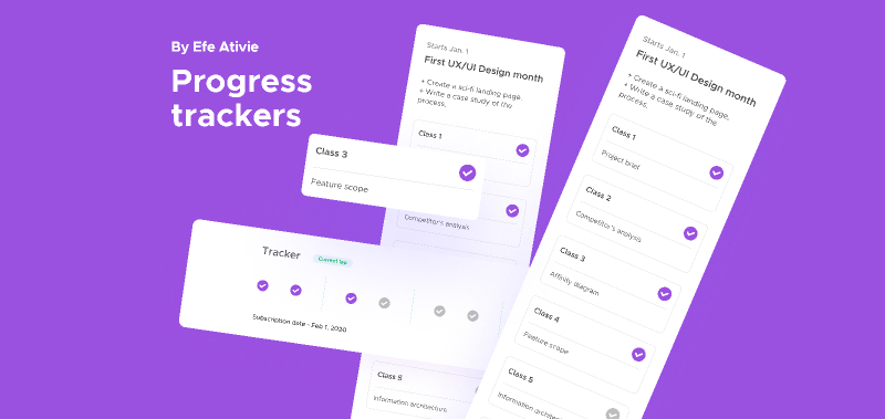 Progress trackers figma free ui kit