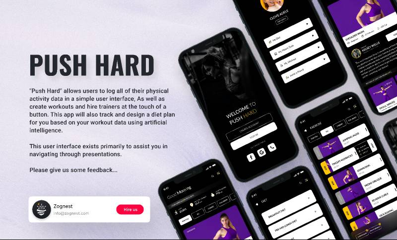 Push Hard Fitness Figma Mobile Template