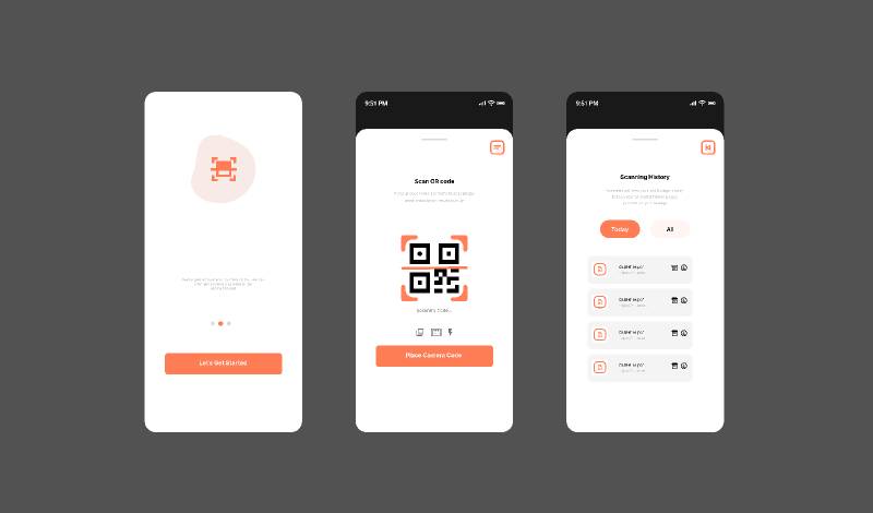 QR Code UI Figma Mobile Template