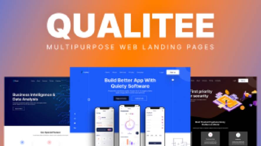Qualitee - Multipurpose Landing pages Figma Free Download