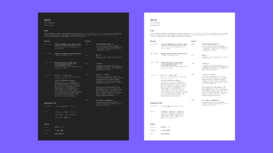 Read CV Simple Resume Figma Template