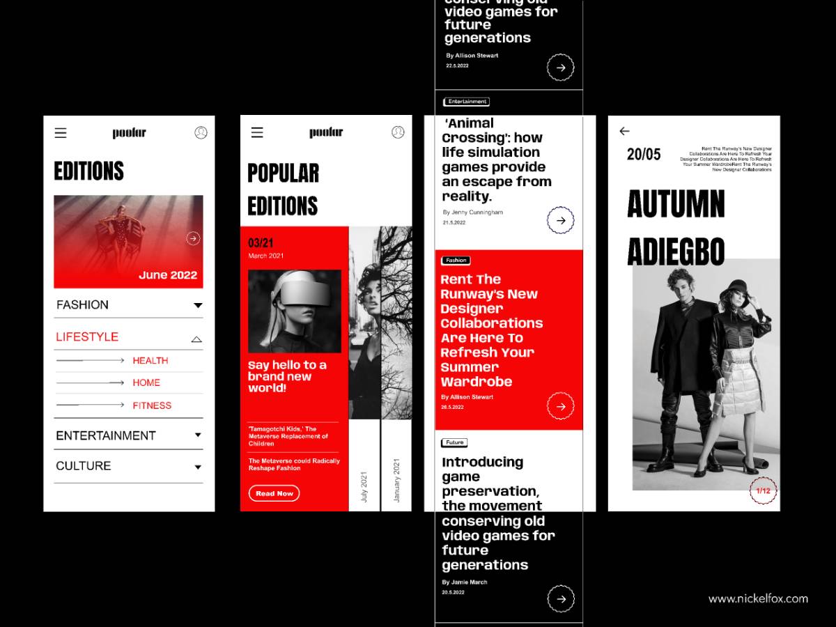 Read on the go - Magazine App Figma Mobile Template