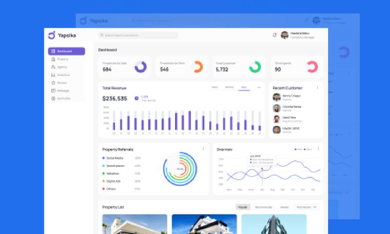 Real Estate Admin Dashboard UI Design Figma Website Template