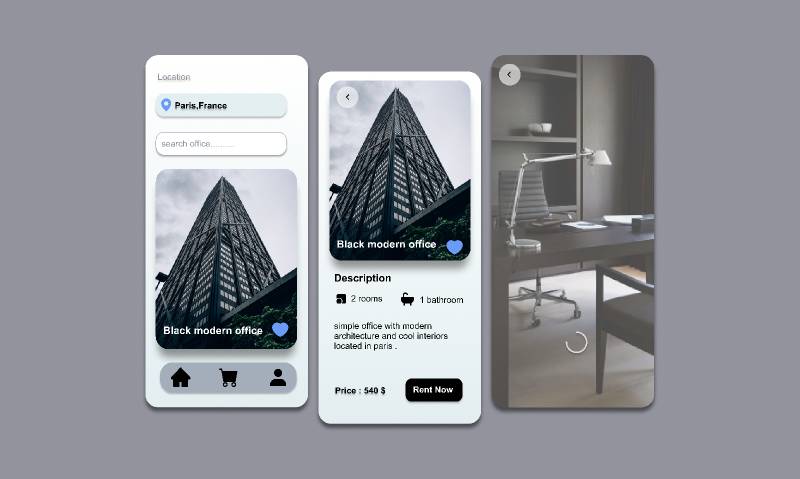 real estate app Figma mobile template