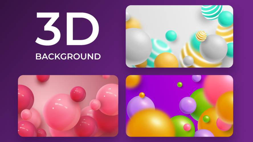 Realistic spheres 3D background figma template