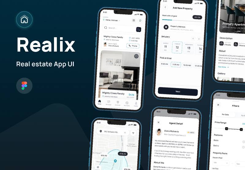 Realix - Real Estate App Figma Free Download
