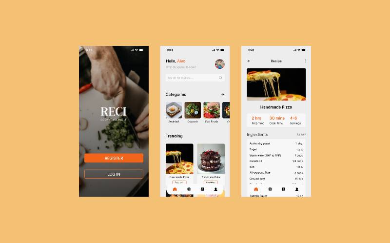 Recipe App Figma Mobile Template