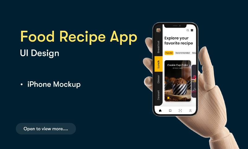 Recipe App UI Figma Mobile Template