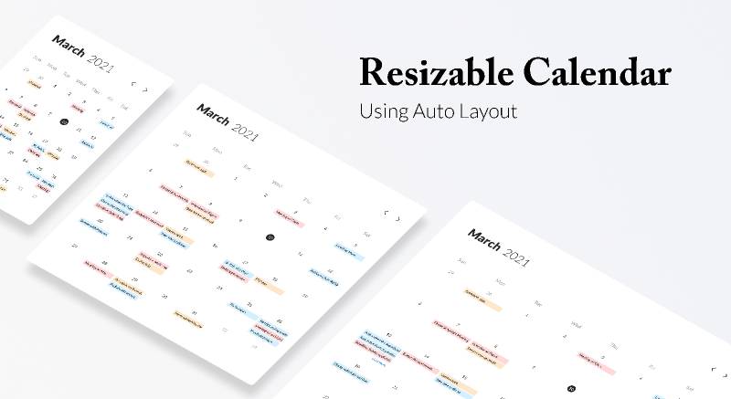 Resizable Calendar (Using Auto Layout) Figma Template