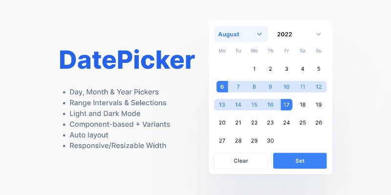 Responsive Date Picker Figma Template