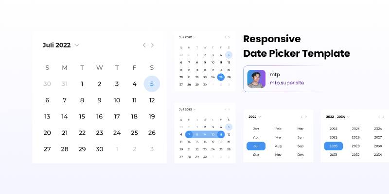 Responsive Date Picker Figma Template