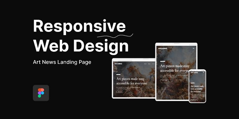 Responsive Design Art News Landing Page Figma Template