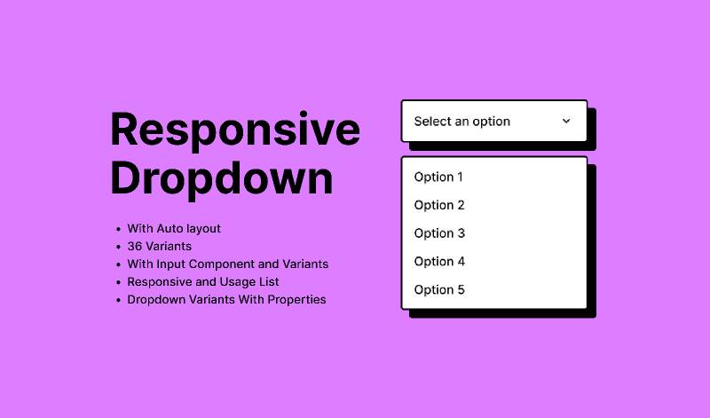 Responsive Dropdown With Variants - Free UI Kit.