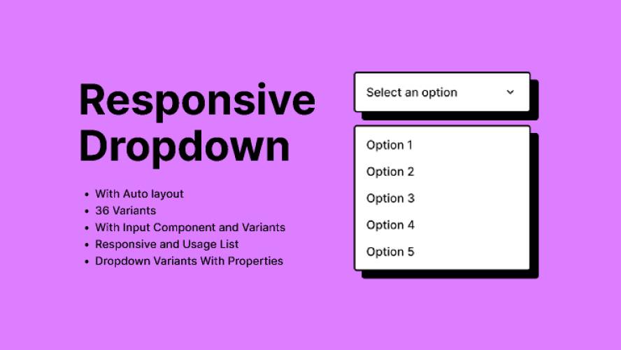 Responsive Dropdown With Variants - Free UI Kit.