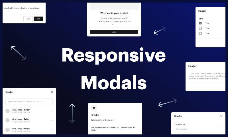 Responsive Modals Figma Free Ui Kit
