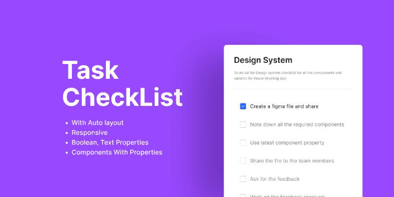 Responsive Task Checklist With Auto layout