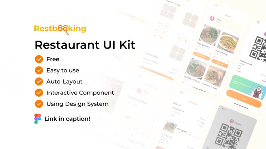 Restaurant UI Kit - Restbooking Figma Mobile Template