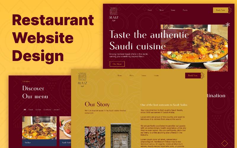 Restaurant website design figma template