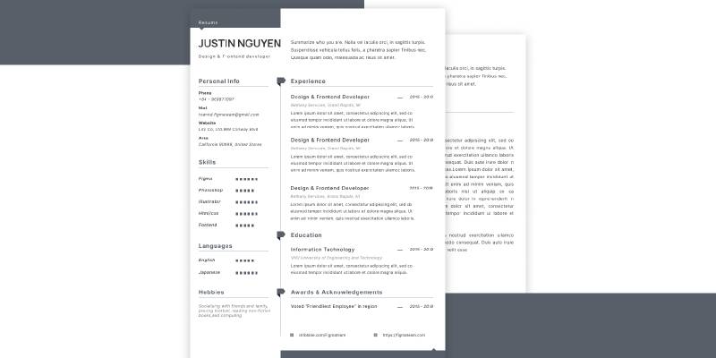 Resume CV figma free